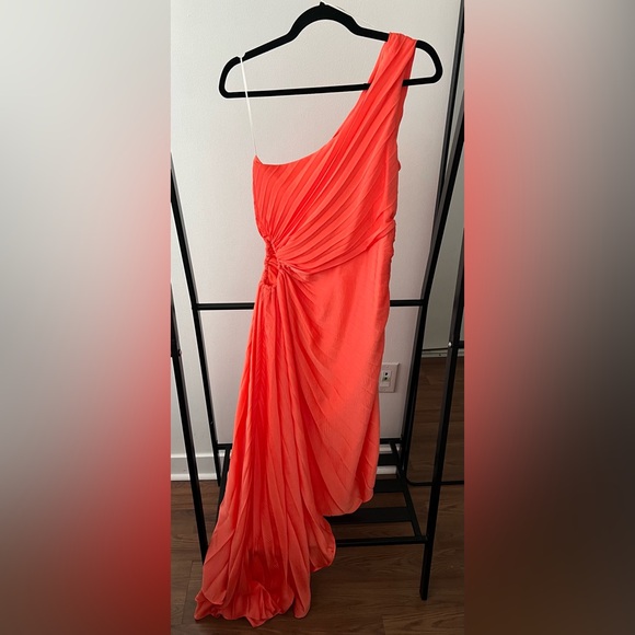 Aakaa One Shoulder Orange Dress NWT Size L - Picture 1 of 3